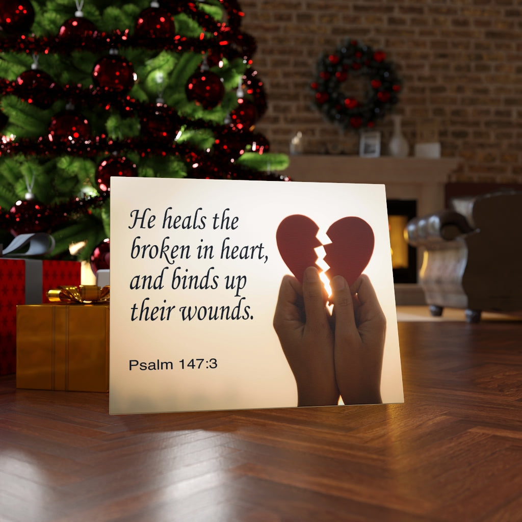 Scripture Walls Heals the Broken Psalm 147:3 Bible Verse Canvas Christian Wall Art Ready to Hang Unframed-Express Your Love Gifts