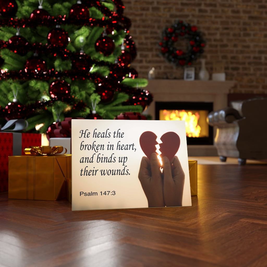 Scripture Walls Heals the Broken Psalm 147:3 Bible Verse Canvas Christian Wall Art Ready to Hang Unframed-Express Your Love Gifts