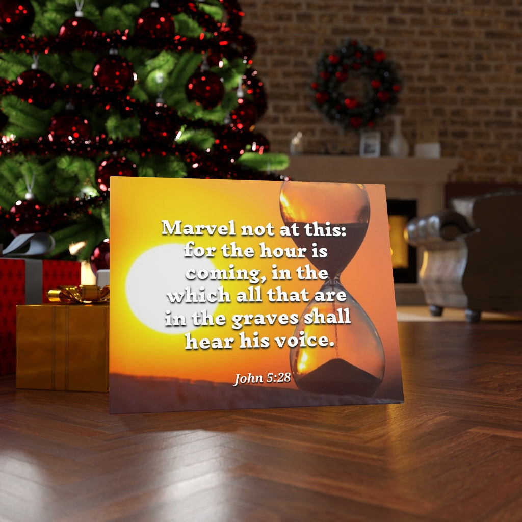 Scripture Walls Hear His Voice John 5:28 Bible Verse Canvas Christian Wall Art Ready to Hang Unframed-Express Your Love Gifts