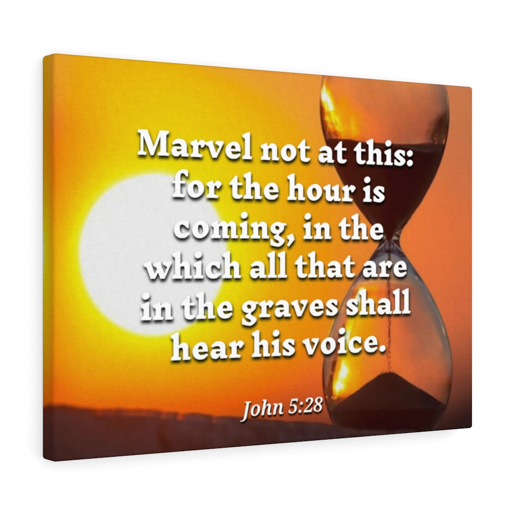 Scripture Walls Hear His Voice John 5:28 Bible Verse Canvas Christian Wall Art Ready to Hang Unframed-Express Your Love Gifts