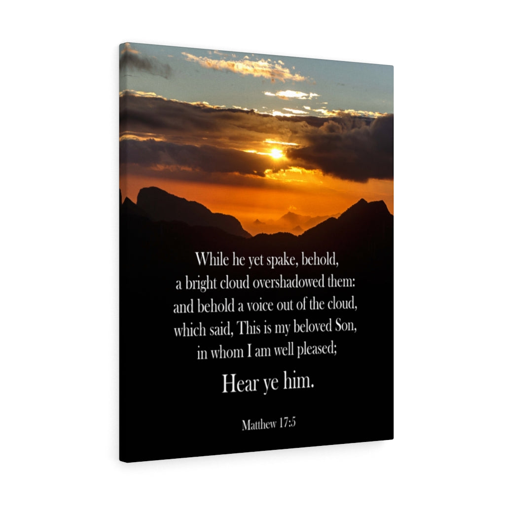Scripture Walls Hear Ye Him Matthew 17:5 Christian Home Decor Bible Art Unframed-Express Your Love Gifts