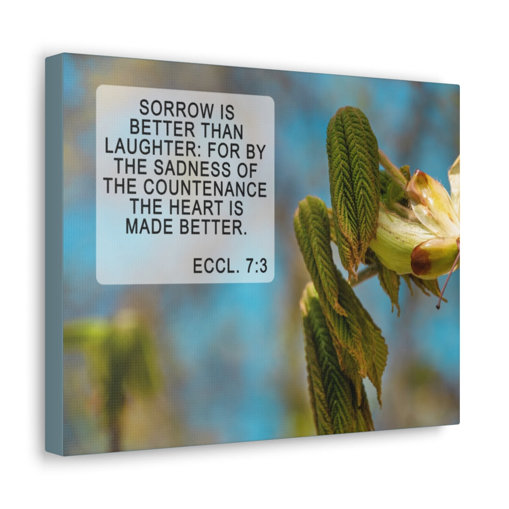 Scripture Walls Heart Is Made Better Eccl 7:3 Bible Verse Canvas Christian Wall Art Ready to Hang Unframed-Express Your Love Gifts