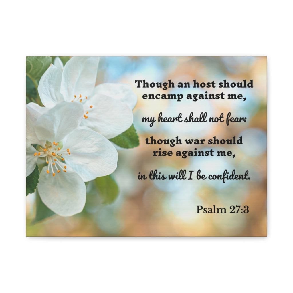 Scripture Walls Heart Shall Not Fear Psalm 27:3 Bible Verse Canvas Christian Wall Art Ready to Hang Unframed-Express Your Love Gifts