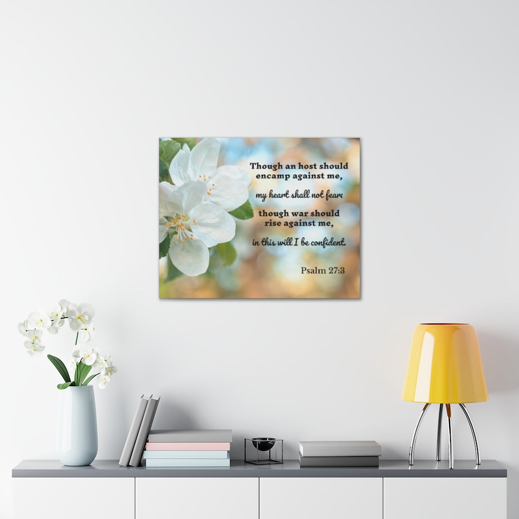 Scripture Walls Heart Shall Not Fear Psalm 27:3 Bible Verse Canvas Christian Wall Art Ready to Hang Unframed-Express Your Love Gifts