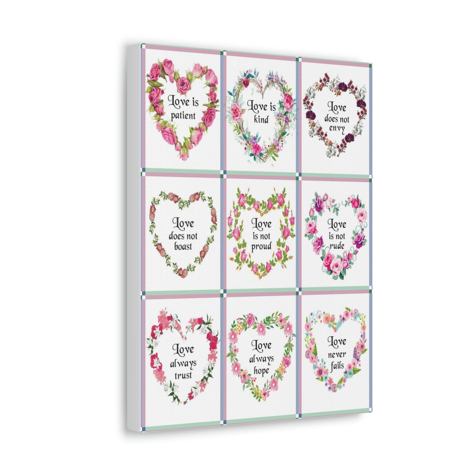 Scripture Walls Hearts of Love 1 Corinthians 13.4-8 Corinthians Christian Home Decor Bible Art Unframed-Express Your Love Gifts
