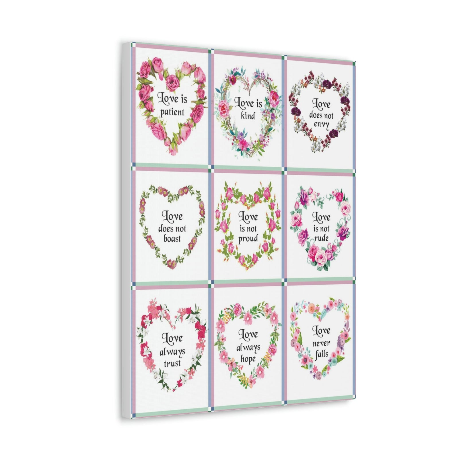 Scripture Walls Hearts of Love 1 Corinthians 13.4-8 Corinthians Christian Home Decor Bible Art Unframed-Express Your Love Gifts
