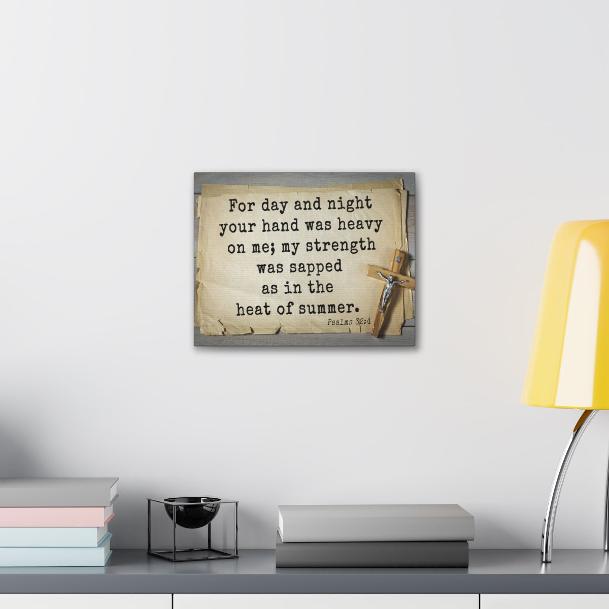 Scripture Walls Heat Of Summer Psalms 32:4 Bible Verse Canvas Christian Wall Art Ready to Hang Unframed-Express Your Love Gifts