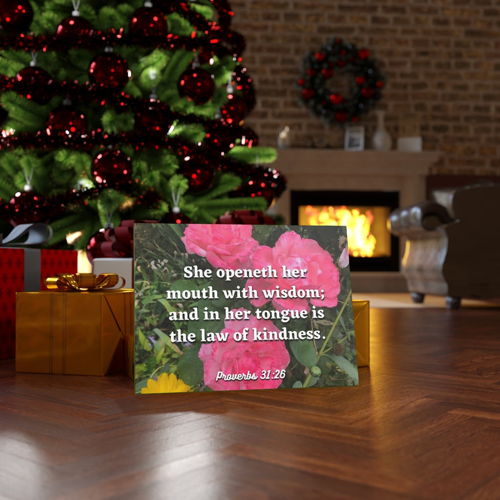 Scripture Walls Her Mouth With Wisdom Proverbs 31:26 Bible Verse Canvas Christian Wall Art Ready to Hang Unframed-Express Your Love Gifts
