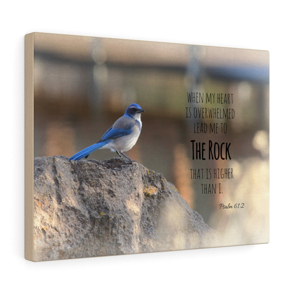 Scripture Walls Higher Than I Psalm 61:2 Bible Verse Canvas Christian Wall Art Ready to Hang Unframed-Express Your Love Gifts