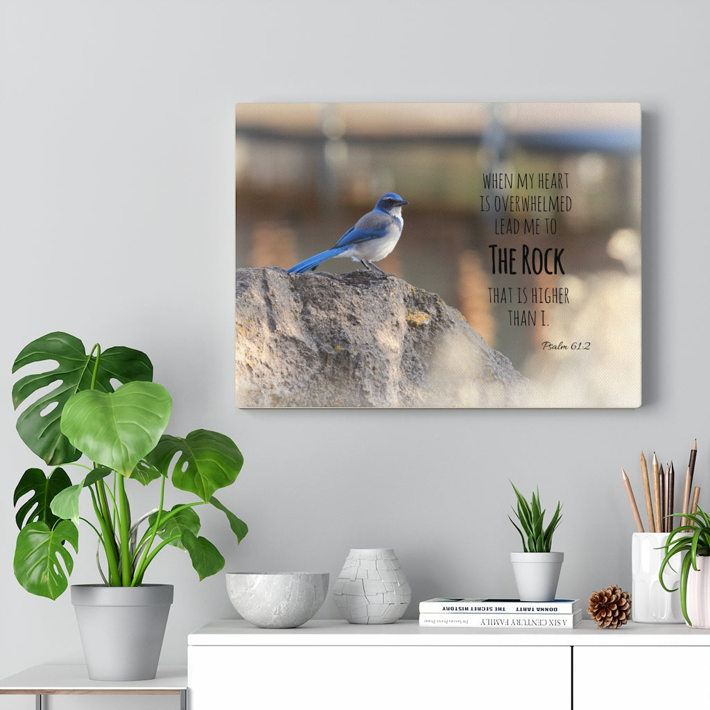 Scripture Walls Higher Than I Psalm 61:2 Bible Verse Canvas Christian Wall Art Ready to Hang Unframed-Express Your Love Gifts