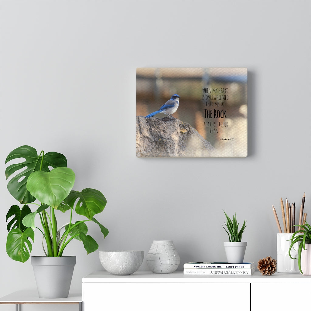 Scripture Walls Higher Than I Psalm 61:2 Bible Verse Canvas Christian Wall Art Ready to Hang Unframed-Express Your Love Gifts