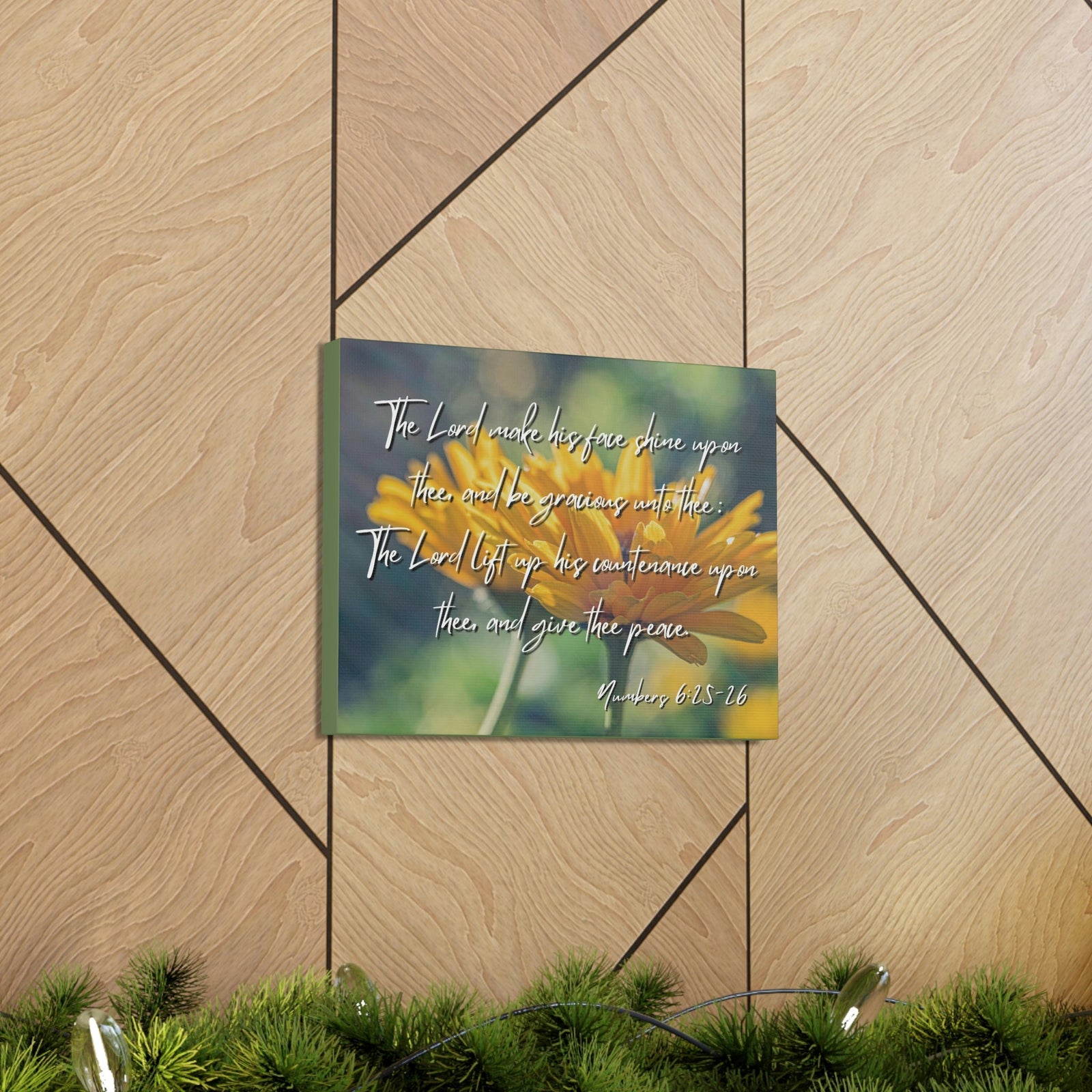 Scripture Walls His Face Shine Numbers 6:26 Bible Verse Canvas Christian Wall Art Ready to Hang Unframed-Express Your Love Gifts