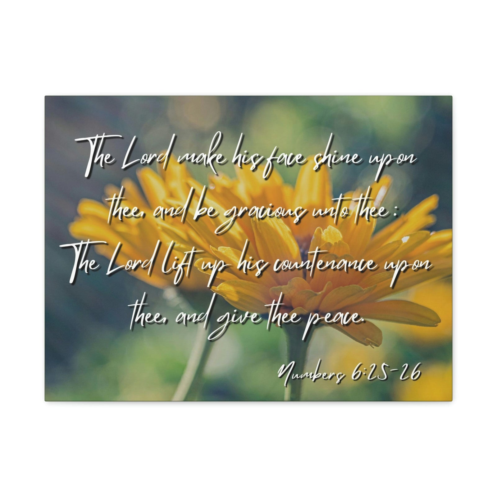Scripture Walls His Face Shine Numbers 6:26 Bible Verse Canvas Christian Wall Art Ready to Hang Unframed-Express Your Love Gifts