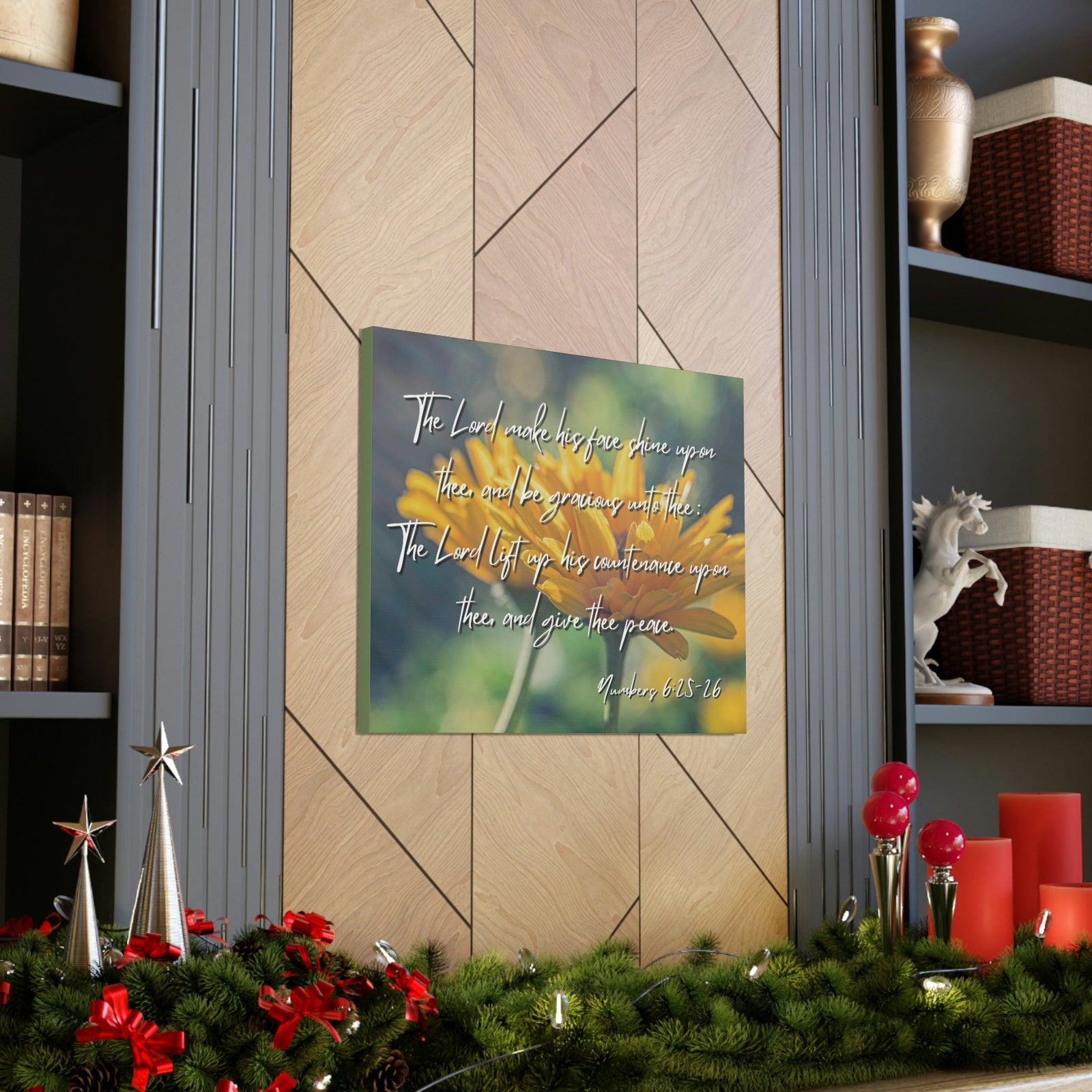 Scripture Walls His Face Shine Numbers 6:26 Bible Verse Canvas Christian Wall Art Ready to Hang Unframed-Express Your Love Gifts