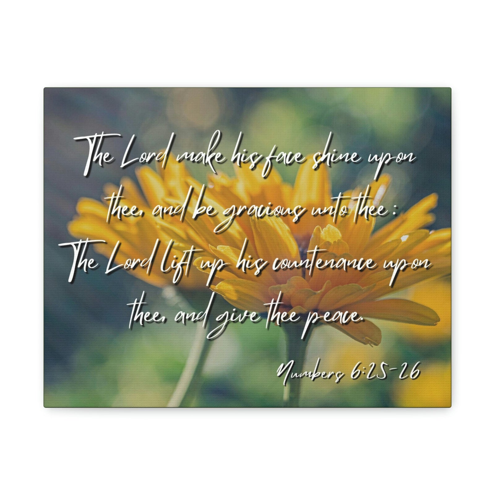 Scripture Walls His Face Shine Numbers 6:26 Bible Verse Canvas Christian Wall Art Ready to Hang Unframed-Express Your Love Gifts