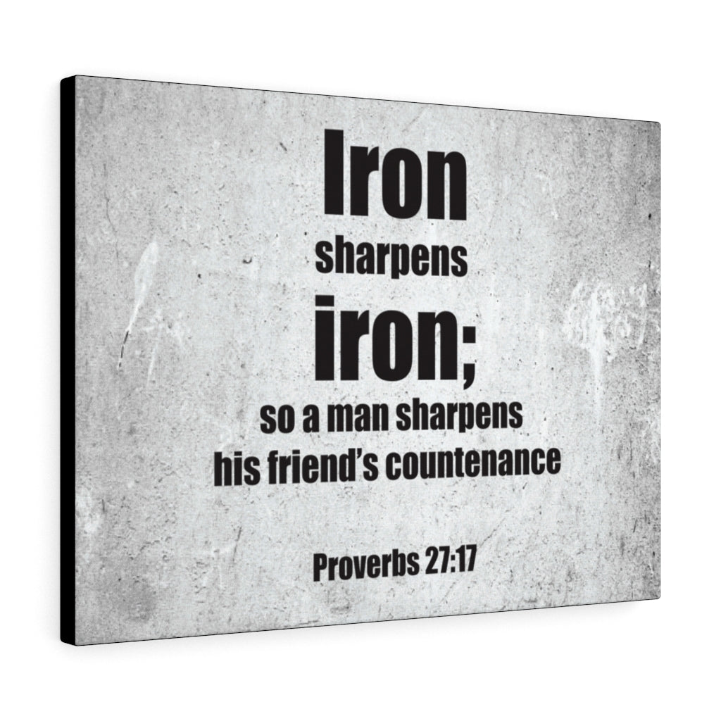 Scripture Walls His Friends Countenance Proverbs 27:17 Bible Verse Canvas Christian Wall Art Ready to Hang Unframed-Express Your Love Gifts