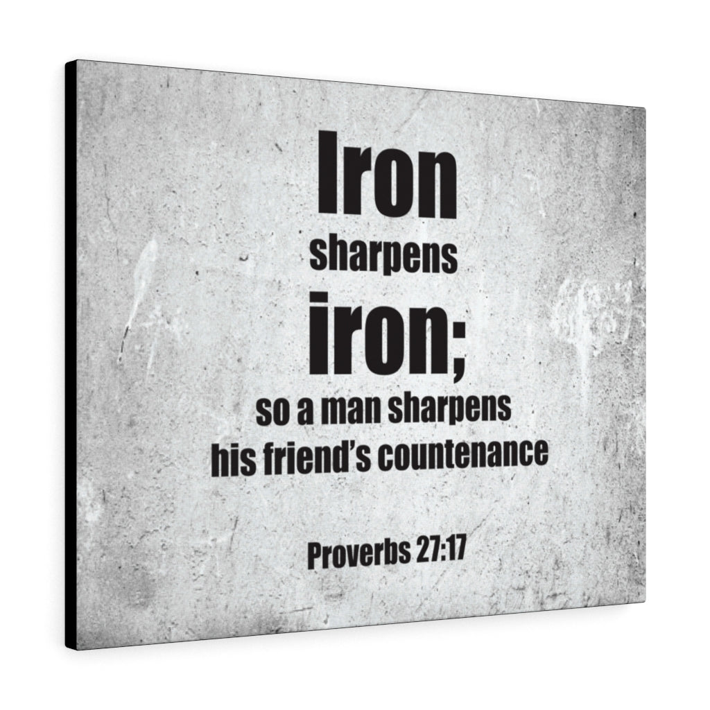 Scripture Walls His Friends Countenance Proverbs 27:17 Bible Verse Canvas Christian Wall Art Ready to Hang Unframed-Express Your Love Gifts