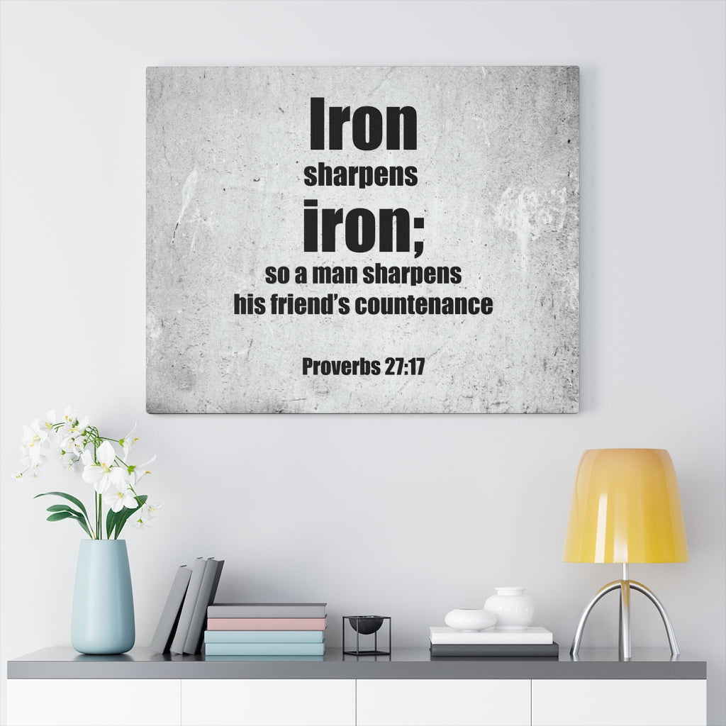 Scripture Walls His Friends Countenance Proverbs 27:17 Bible Verse Canvas Christian Wall Art Ready to Hang Unframed-Express Your Love Gifts