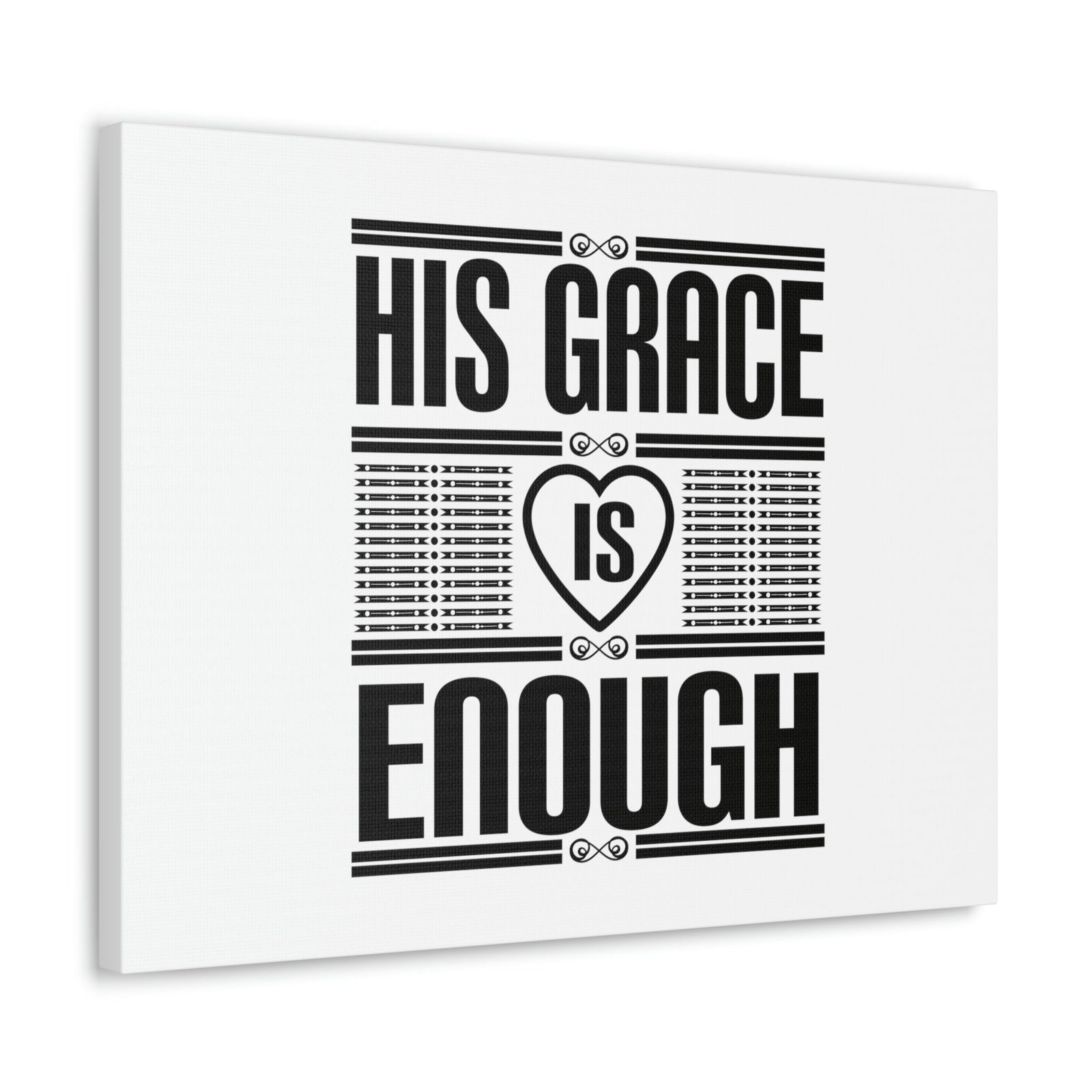 Scripture Walls His Grace Is Enough 2 Corinthians 12:9 Heart White Christian Wall Art Bible Verse Print Ready to Hang Unframed-Express Your Love Gifts