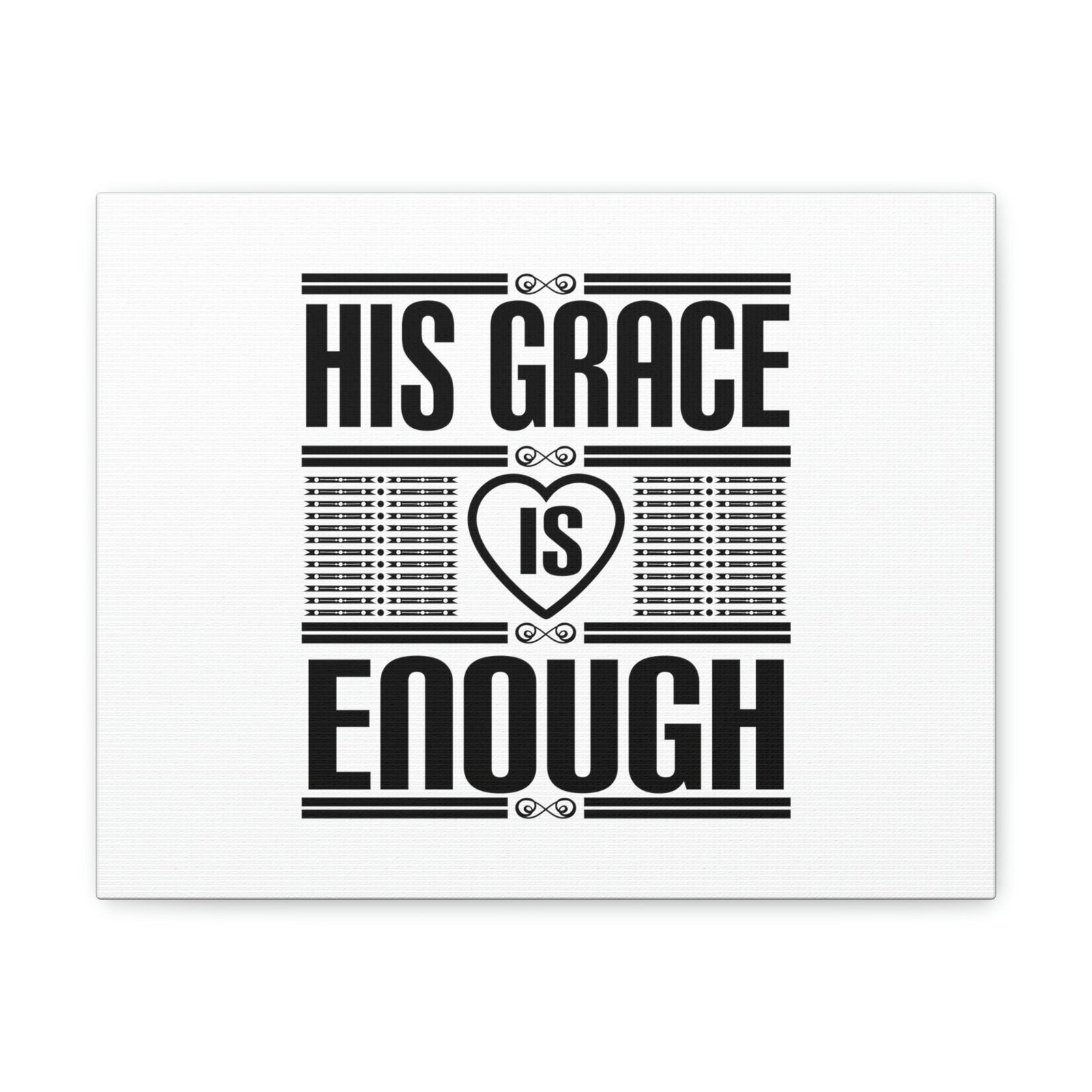 Scripture Walls His Grace Is Enough 2 Corinthians 12:9 Heart White Christian Wall Art Bible Verse Print Ready to Hang Unframed-Express Your Love Gifts