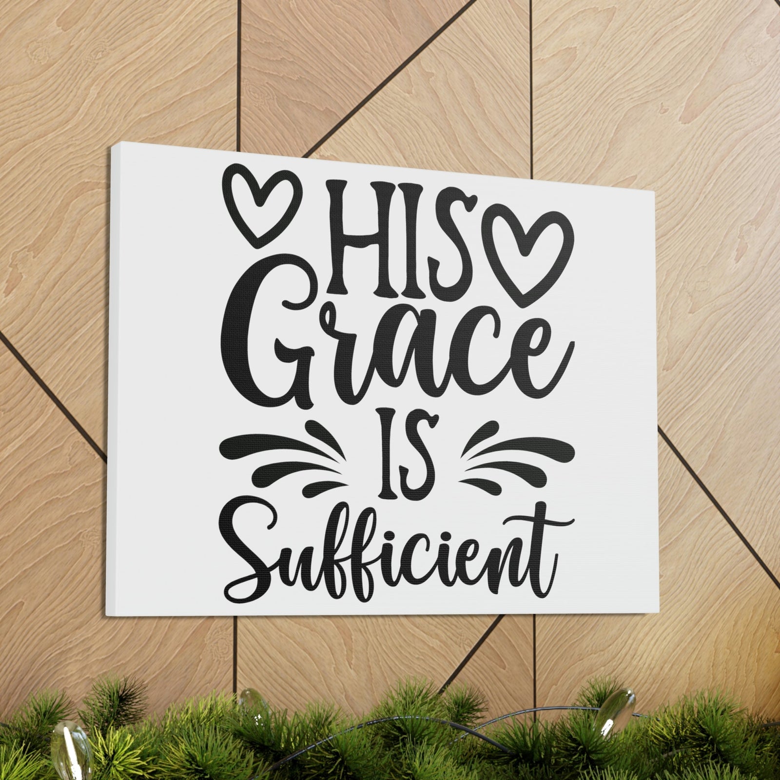 Scripture walls His Grace Is Sufficient 2 Corinthians 9:8 Hearts Christian Wall Art Print Ready to Hang Unframed-Express Your Love Gifts