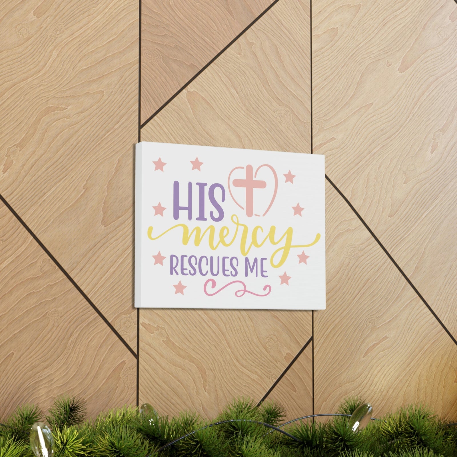 Scripture Walls His Mercy Rescues Deuteronomy 32:36 Christian Wall Art Print Ready to Hang Unframed-Express Your Love Gifts