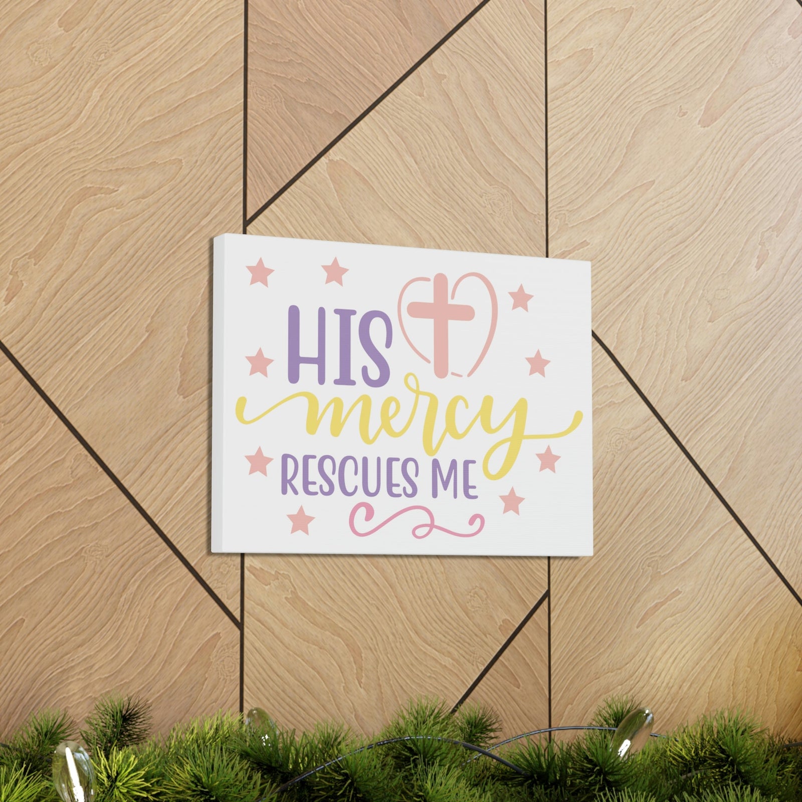 Scripture Walls His Mercy Rescues Deuteronomy 32:36 Christian Wall Art Print Ready to Hang Unframed-Express Your Love Gifts