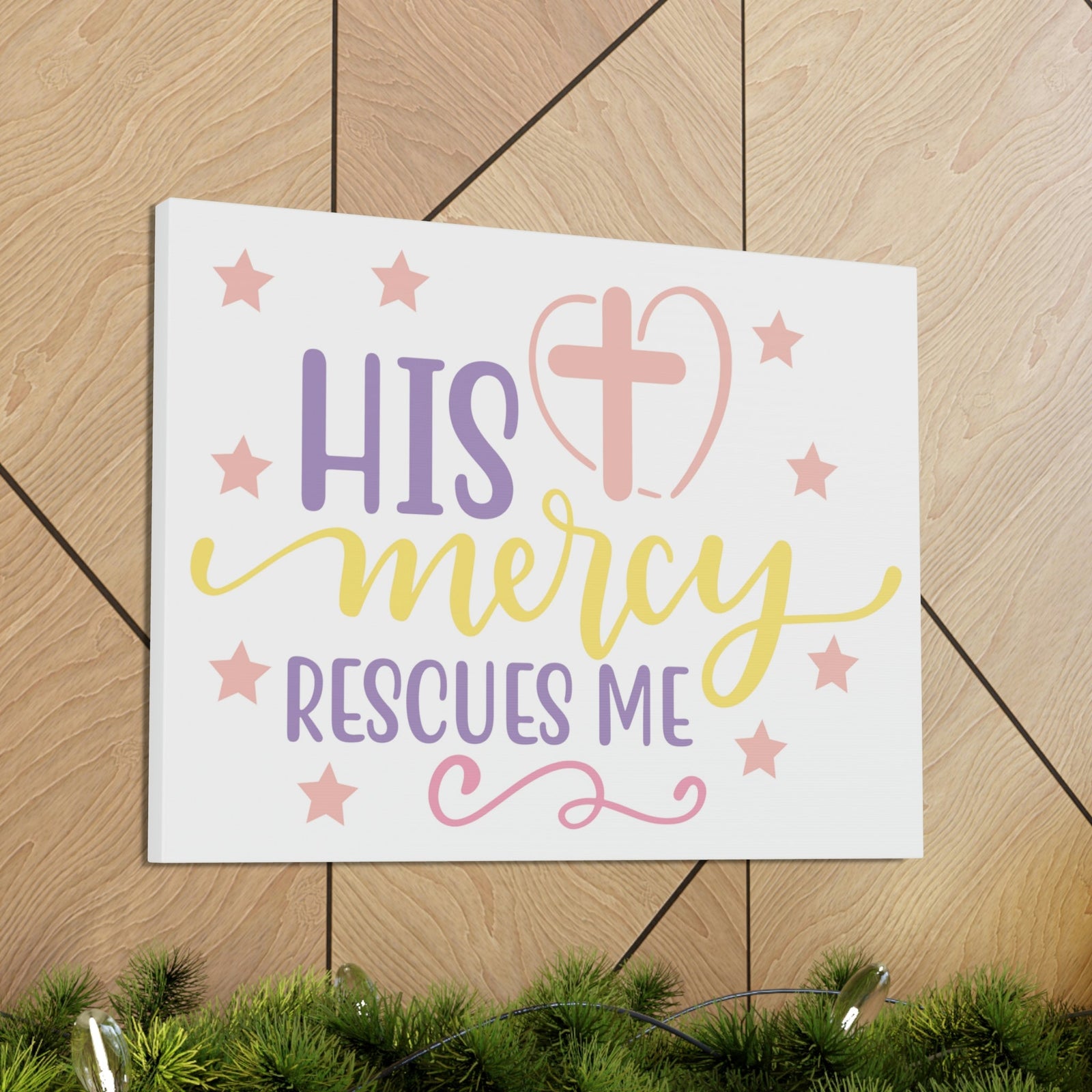 Scripture Walls His Mercy Rescues Deuteronomy 32:36 Christian Wall Art Print Ready to Hang Unframed-Express Your Love Gifts