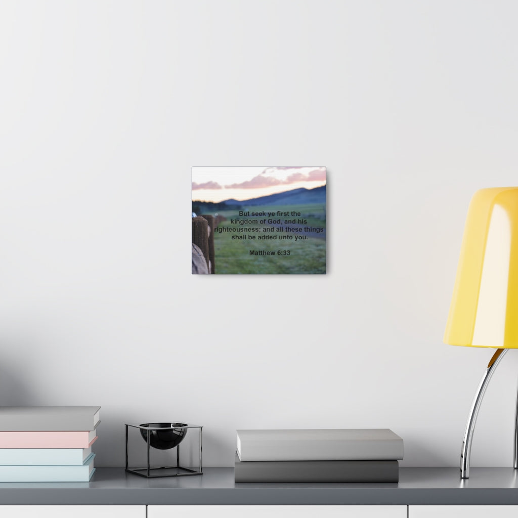 Scripture Walls His Righteousness Matthew 6:33 Bible Verse Canvas Christian Wall Art Ready to Hang Unframed-Express Your Love Gifts