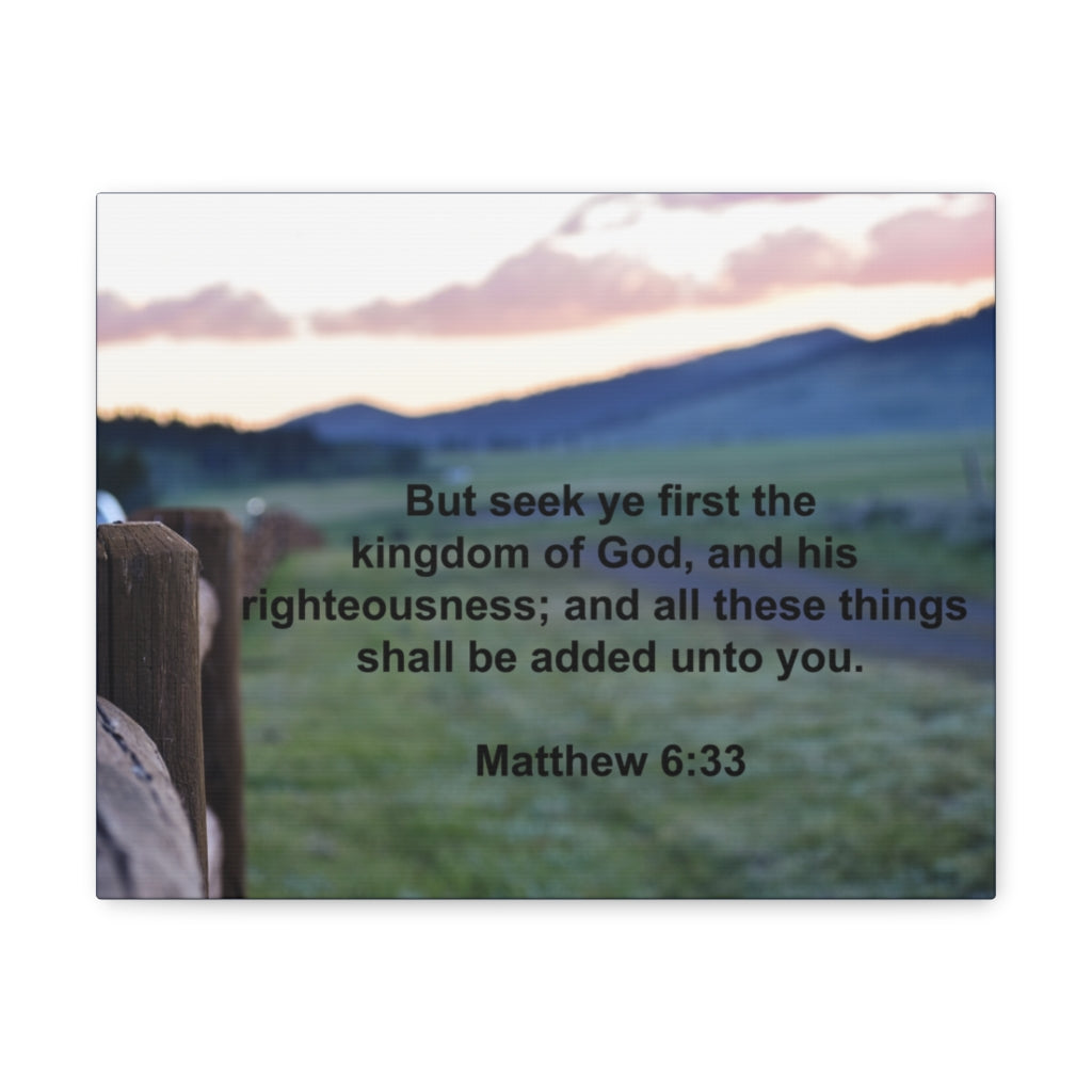 Scripture Walls His Righteousness Matthew 6:33 Bible Verse Canvas Christian Wall Art Ready to Hang Unframed-Express Your Love Gifts