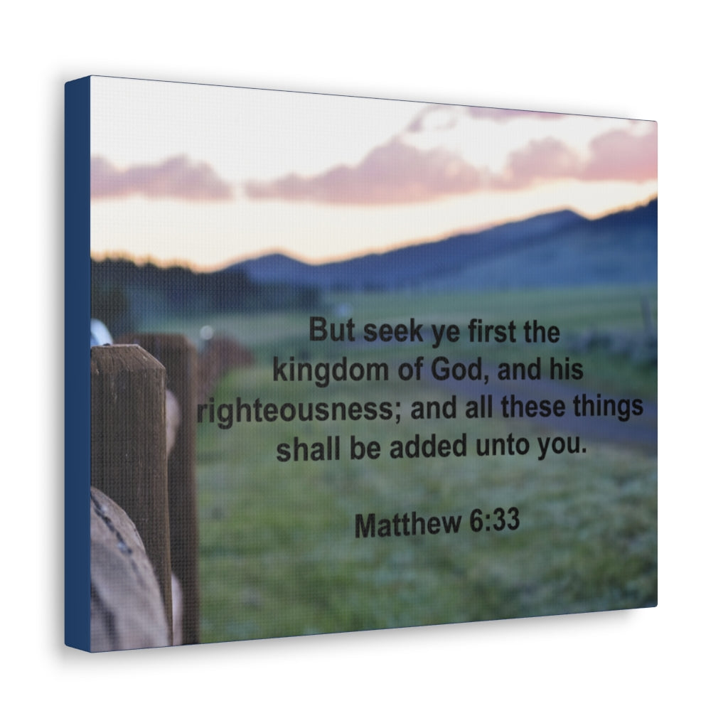 Scripture Walls His Righteousness Matthew 6:33 Bible Verse Canvas Christian Wall Art Ready to Hang Unframed-Express Your Love Gifts
