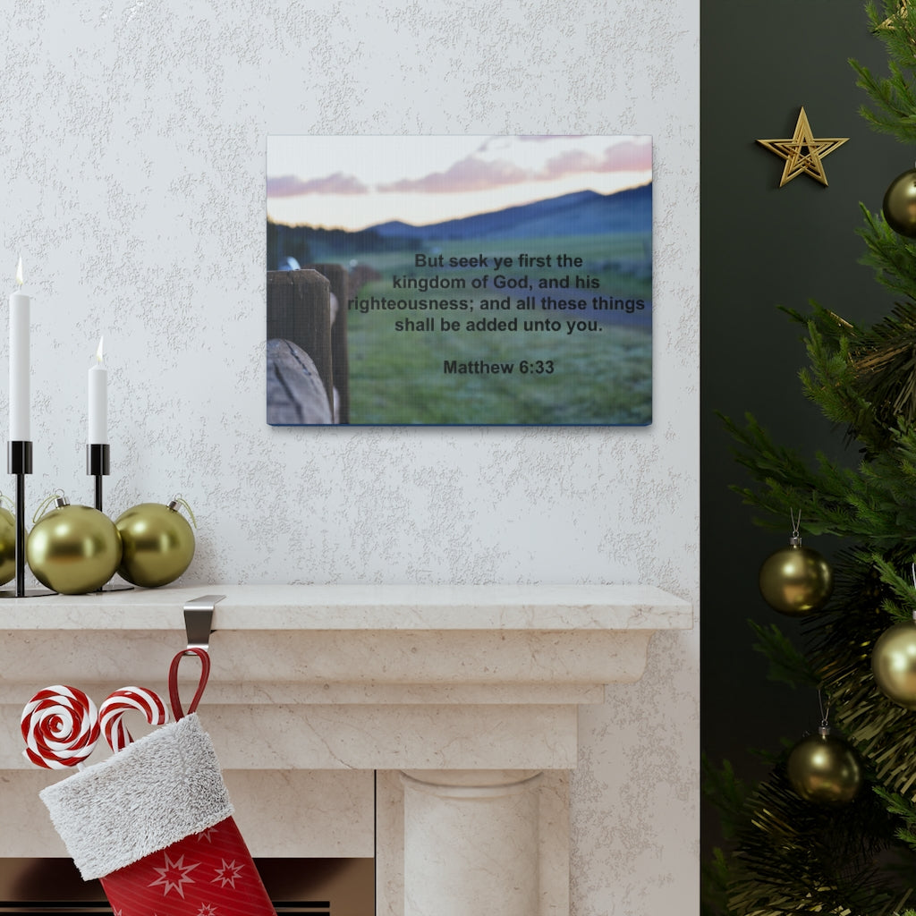 Scripture Walls His Righteousness Matthew 6:33 Bible Verse Canvas Christian Wall Art Ready to Hang Unframed-Express Your Love Gifts
