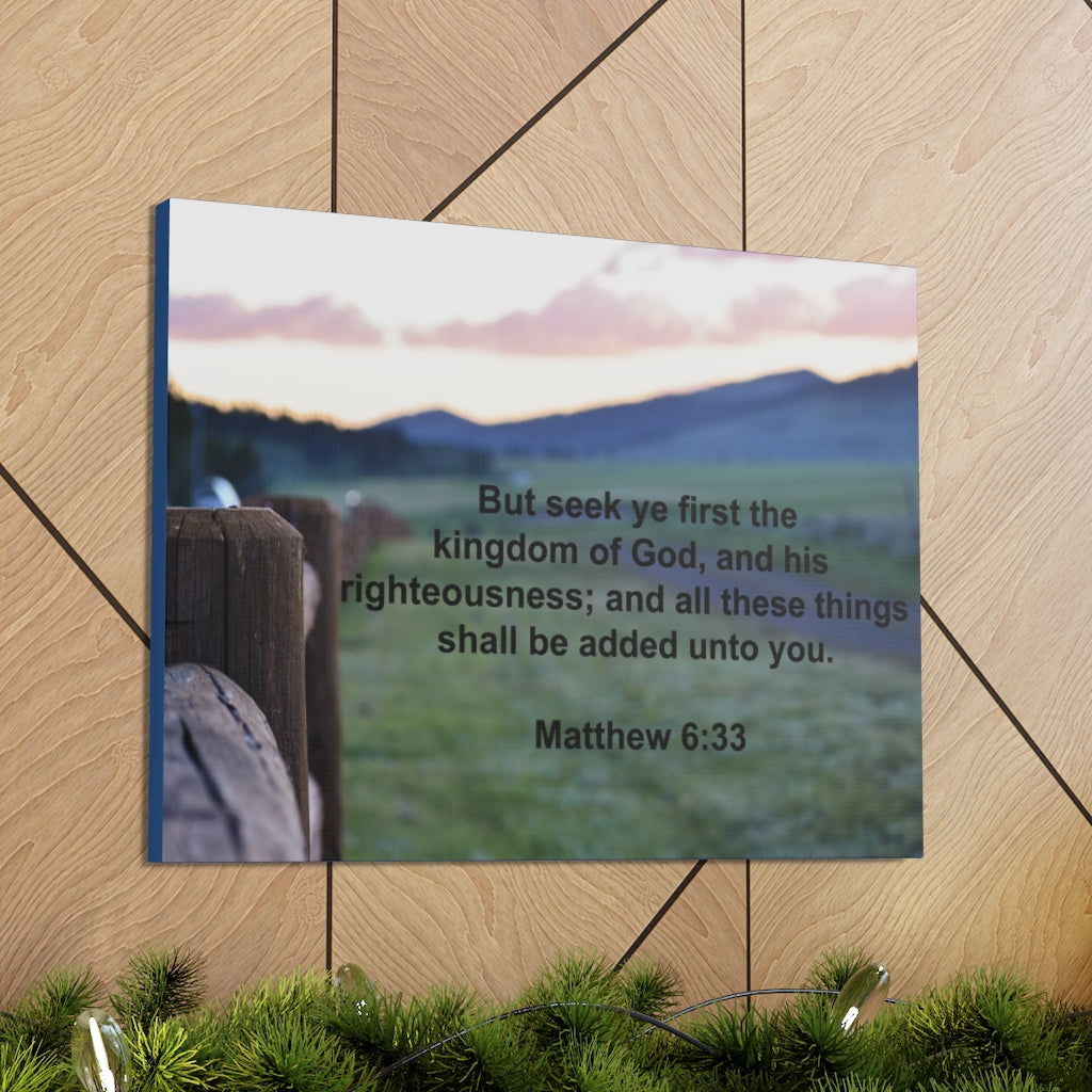 Scripture Walls His Righteousness Matthew 6:33 Bible Verse Canvas Christian Wall Art Ready to Hang Unframed-Express Your Love Gifts