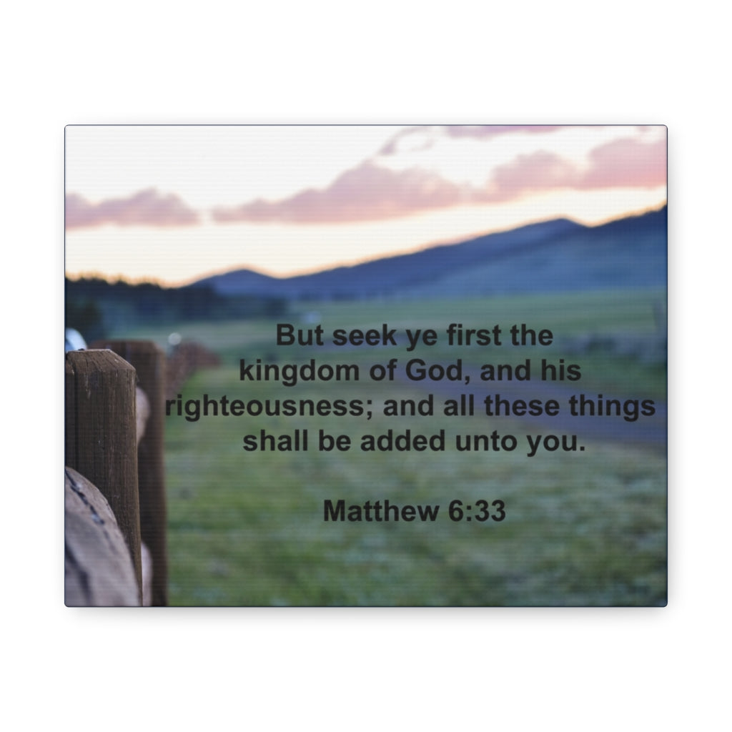 Scripture Walls His Righteousness Matthew 6:33 Bible Verse Canvas Christian Wall Art Ready to Hang Unframed-Express Your Love Gifts