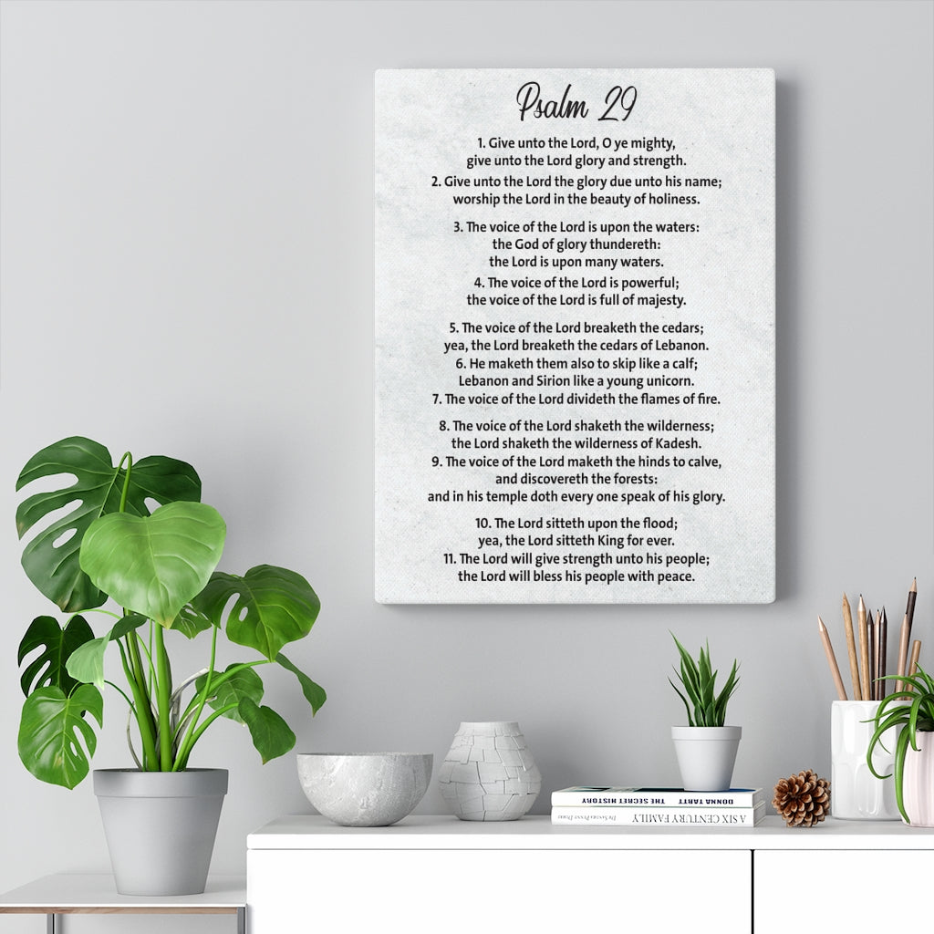 Scripture Walls His Voice Does Wonders Psalm 29 Bible Verse Canvas Christian Wall Art Ready to Hang Unframed-Express Your Love Gifts
