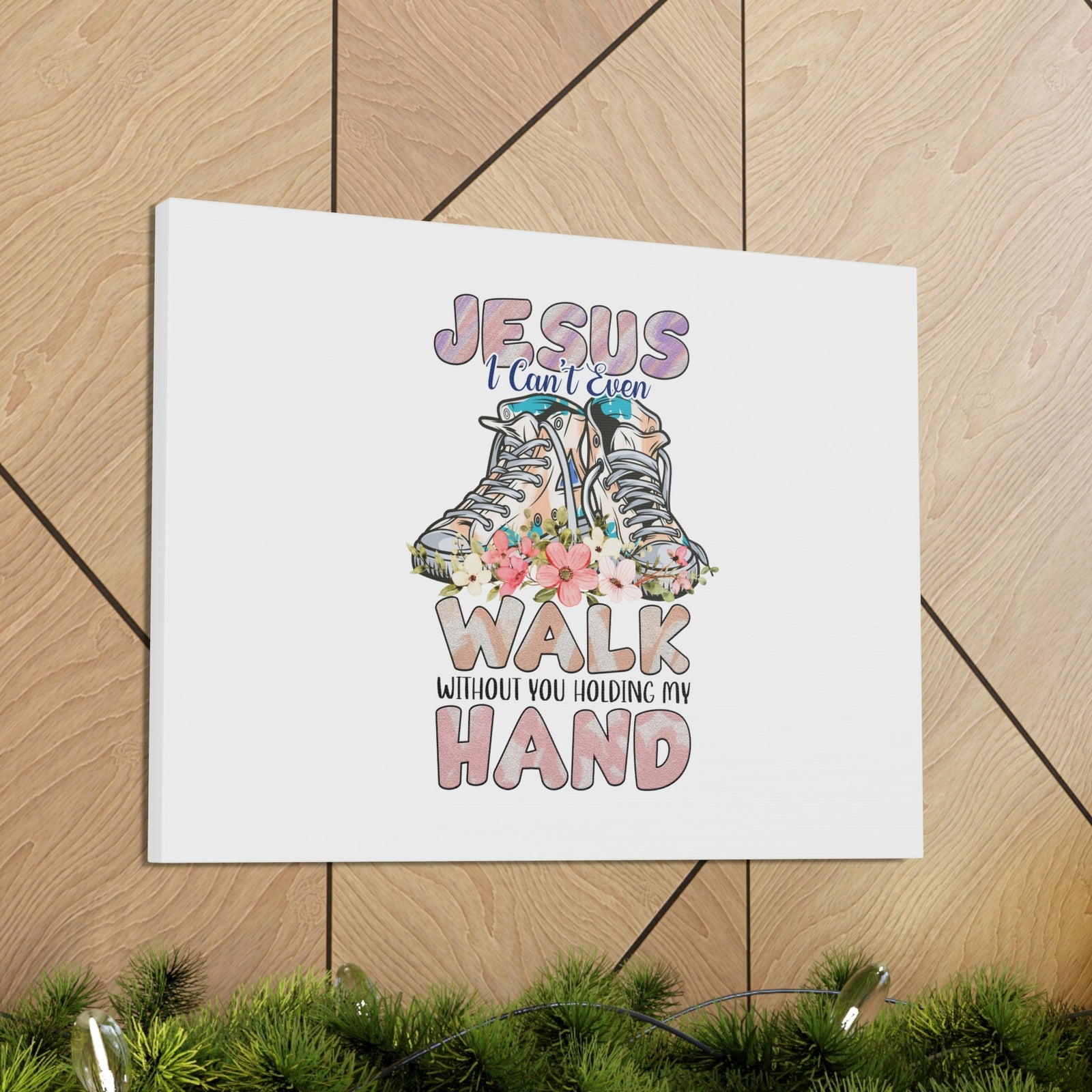 Scripture Walls Holding My Hand John 14:6 Flower Sneakers Christian Wall Art Bible Verse Print Ready to Hang Unframed-Express Your Love Gifts