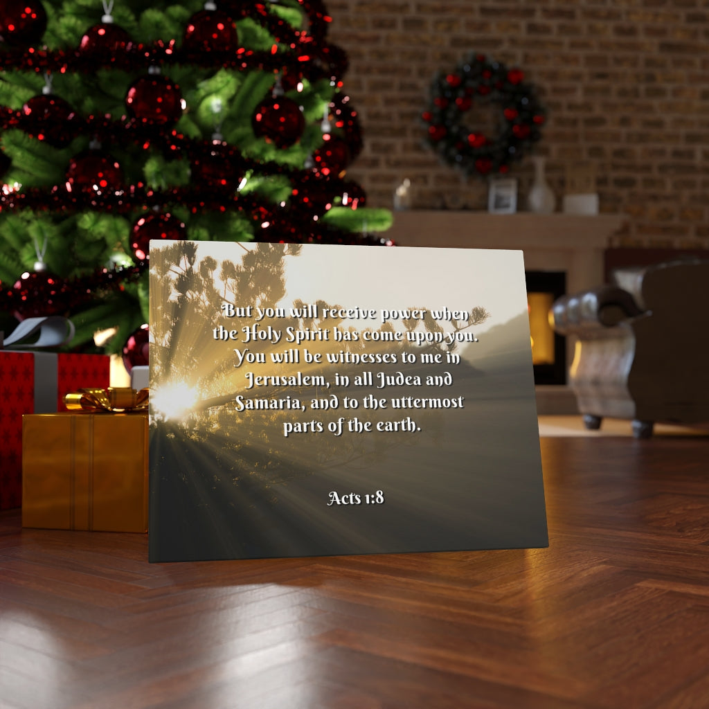 Scripture Walls Holy Ghost Acts 1:8 Bible Verse Canvas Christian Wall Art Ready to Hang Unframed-Express Your Love Gifts