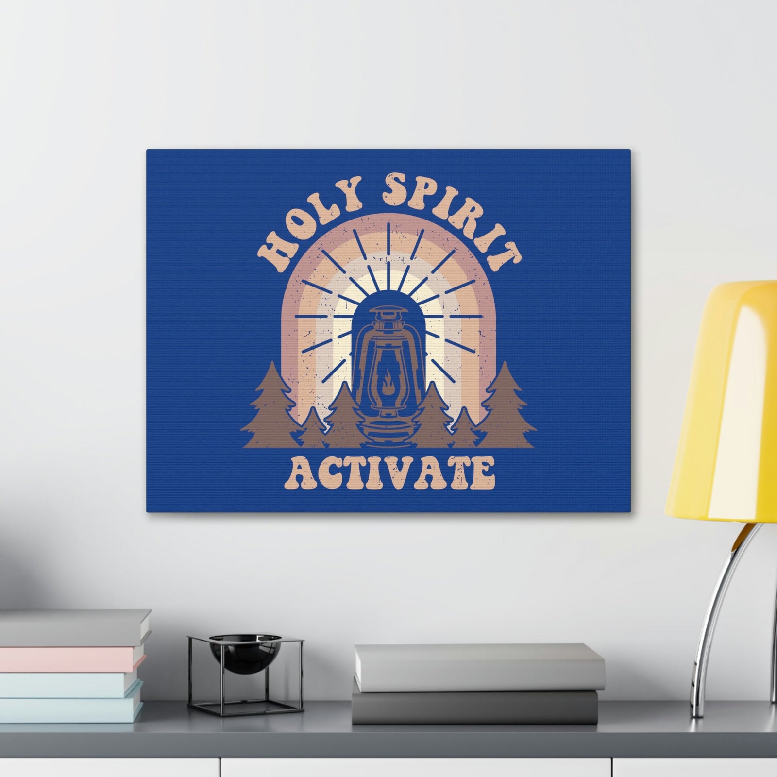 Scripture Walls Holy Spirit Activate Acts 2:38 Blue Christian Wall Art Bible Verse Print Ready to Hang Unframed-Express Your Love Gifts