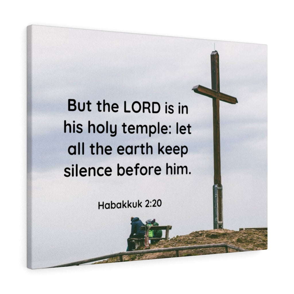 Scripture Walls Holy Temple Habakkuk 2:20 Bible Verse Canvas Christian Wall Art Ready to Hang Unframed-Express Your Love Gifts