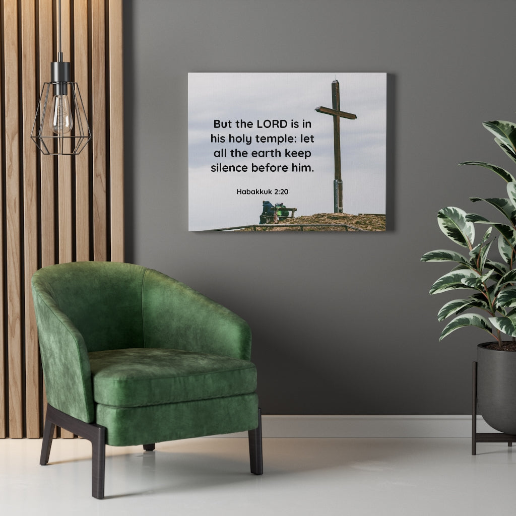 Scripture Walls Holy Temple Habakkuk 2:20 Bible Verse Canvas Christian Wall Art Ready to Hang Unframed-Express Your Love Gifts