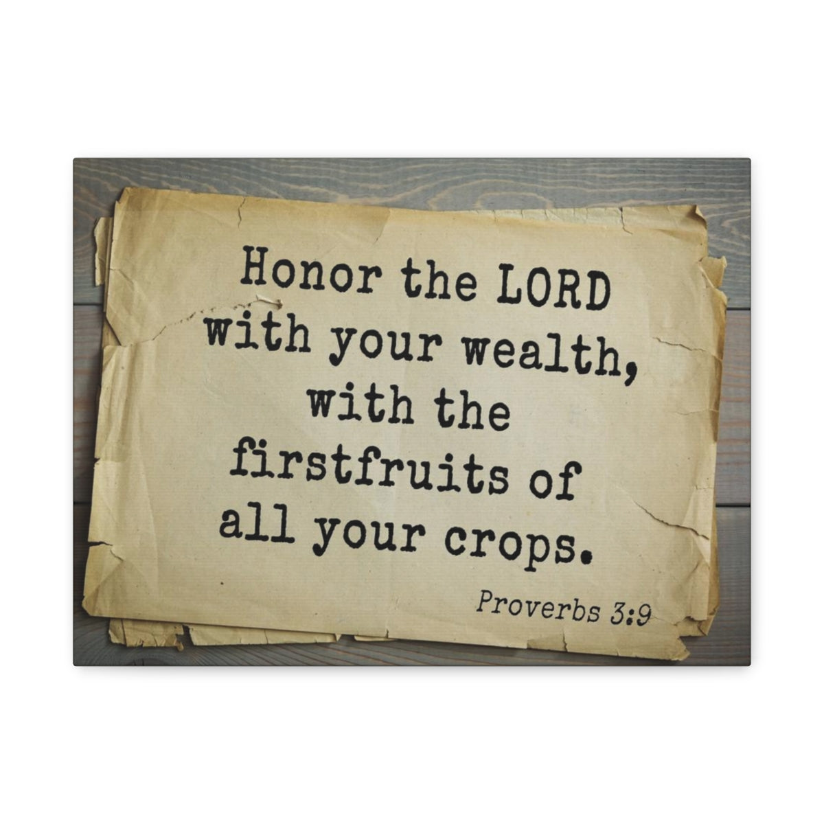 Scripture Walls Honor The Lord Proverbs 3:9 Bible Verse Canvas Christian Wall Art Bible Verse Print Ready To Hang Unframed-Express Your Love Gifts