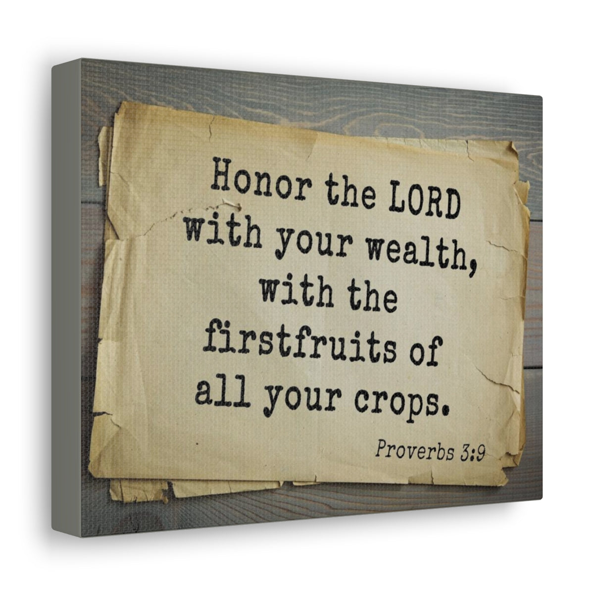 Scripture Walls Honor The Lord Proverbs 3:9 Bible Verse Canvas Christian Wall Art Bible Verse Print Ready To Hang Unframed-Express Your Love Gifts