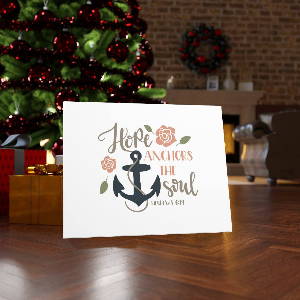 Scripture Walls Hope Anchors In Soul Hebrews 6:19 Bible Verse Canvas Christian Wall Art Ready to Hang Unframed-Express Your Love Gifts