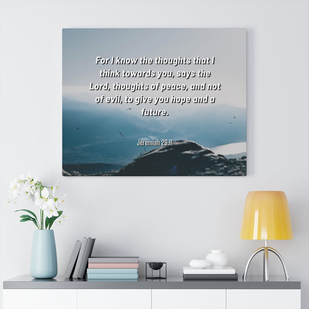 Scripture Walls Hope And A Future Jeremiah 29:11 Bible Verse Canvas Christian Wall Art Ready to Hang Unframed-Express Your Love Gifts