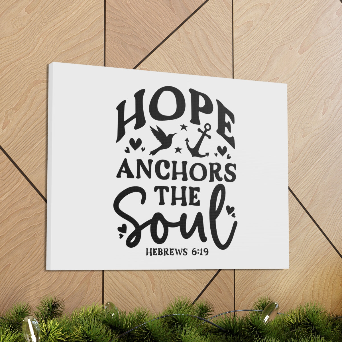 Scripture Walls Hope Hebrews 6:19 Star Bird Bible Verse Canvas Christian Wall Art Ready to Hang Unframed-Express Your Love Gifts