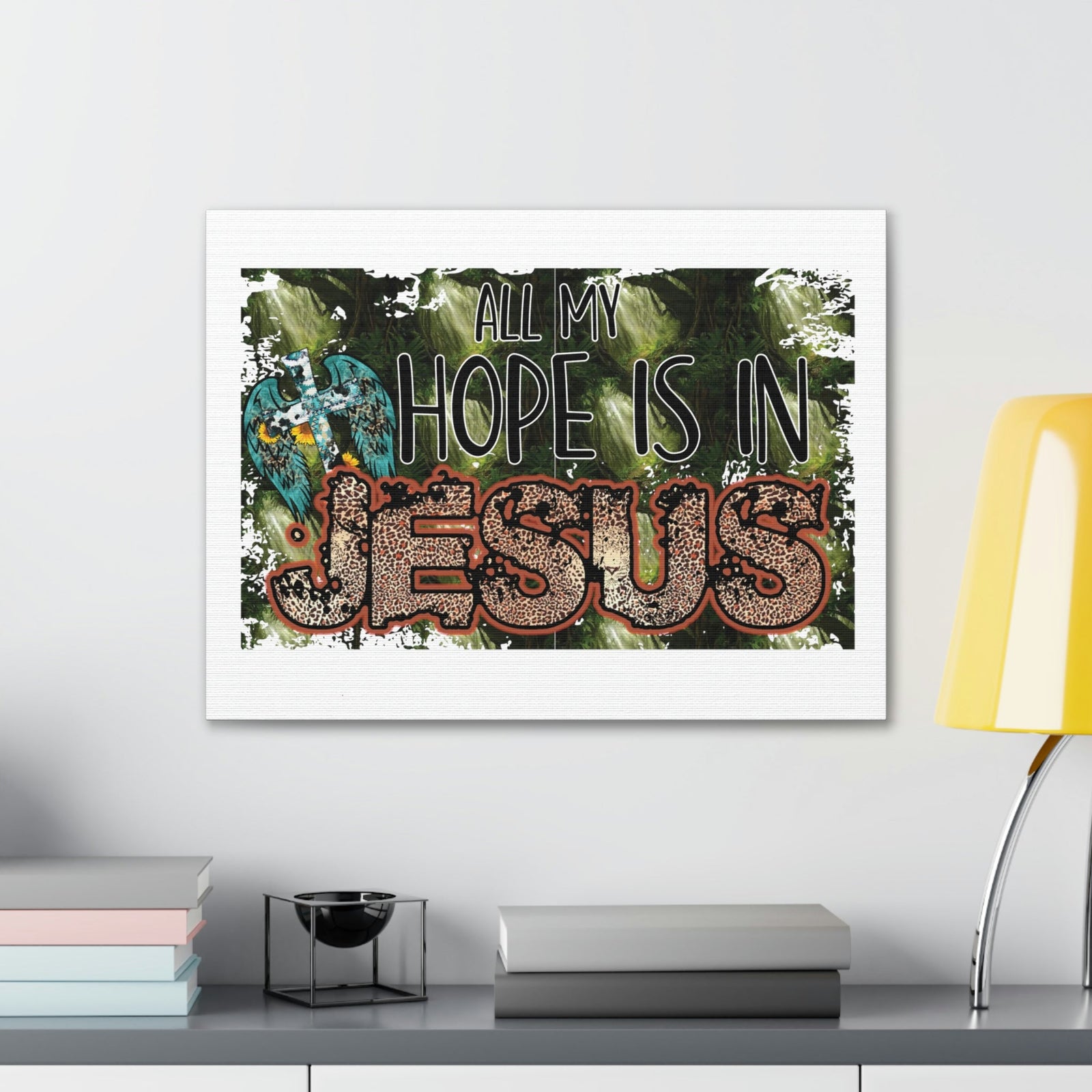 Scripture Walls Hope Is In Jesus Colossians 1:27 Green Christian Wall Art Bible Verse Print Ready to Hang Unframed-Express Your Love Gifts
