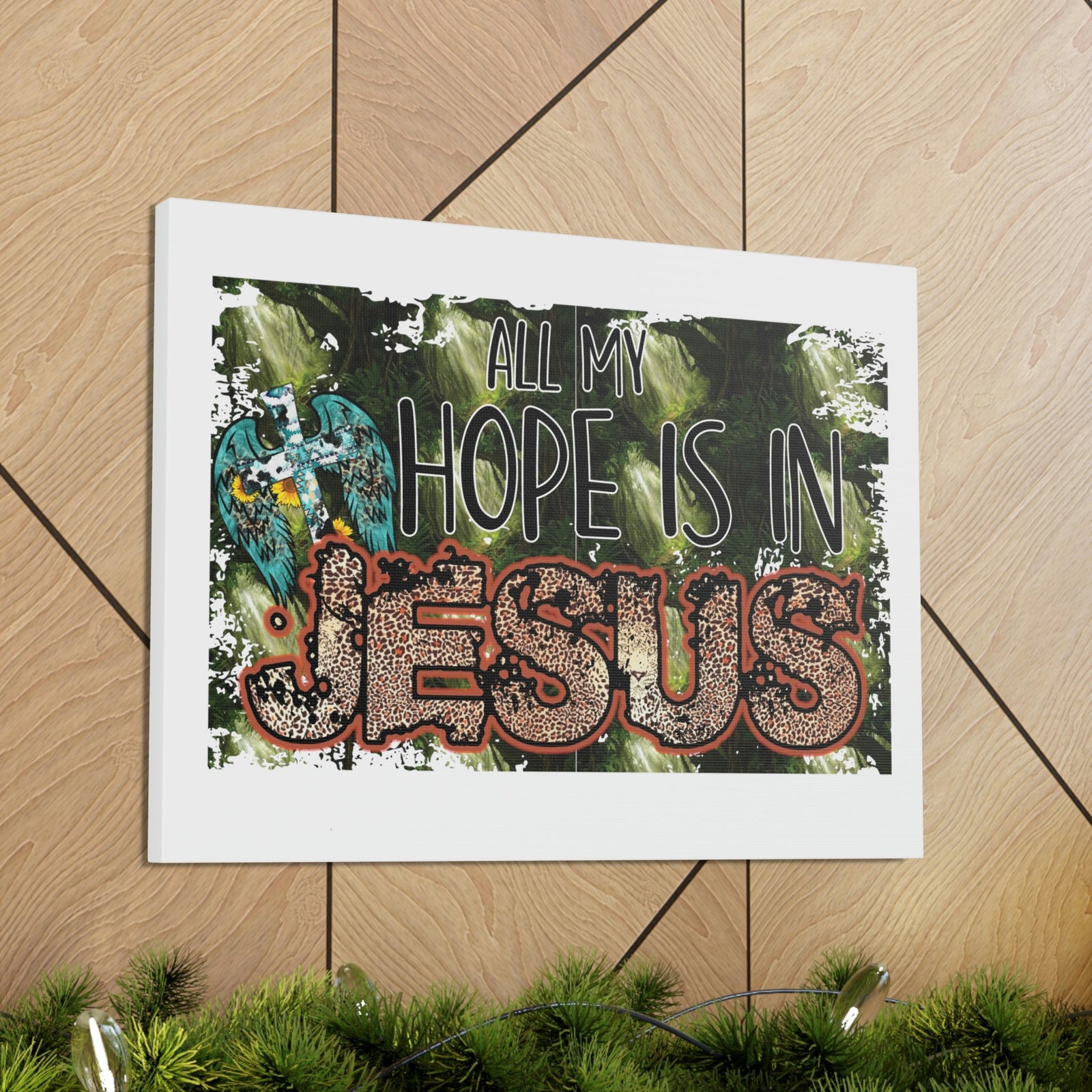 Scripture Walls Hope Is In Jesus Colossians 1:27 Green Christian Wall Art Bible Verse Print Ready to Hang Unframed-Express Your Love Gifts