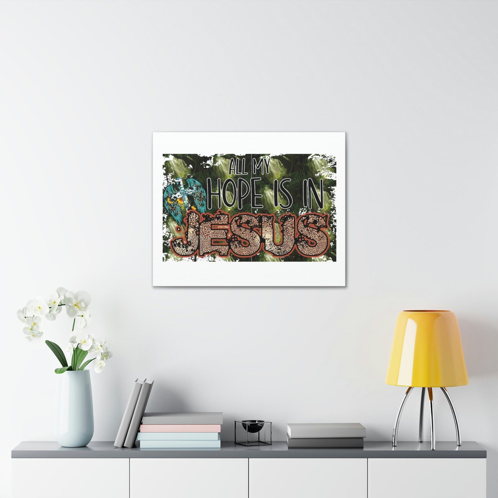 Scripture Walls Hope Is In Jesus Colossians 1:27 Green Christian Wall Art Bible Verse Print Ready to Hang Unframed-Express Your Love Gifts