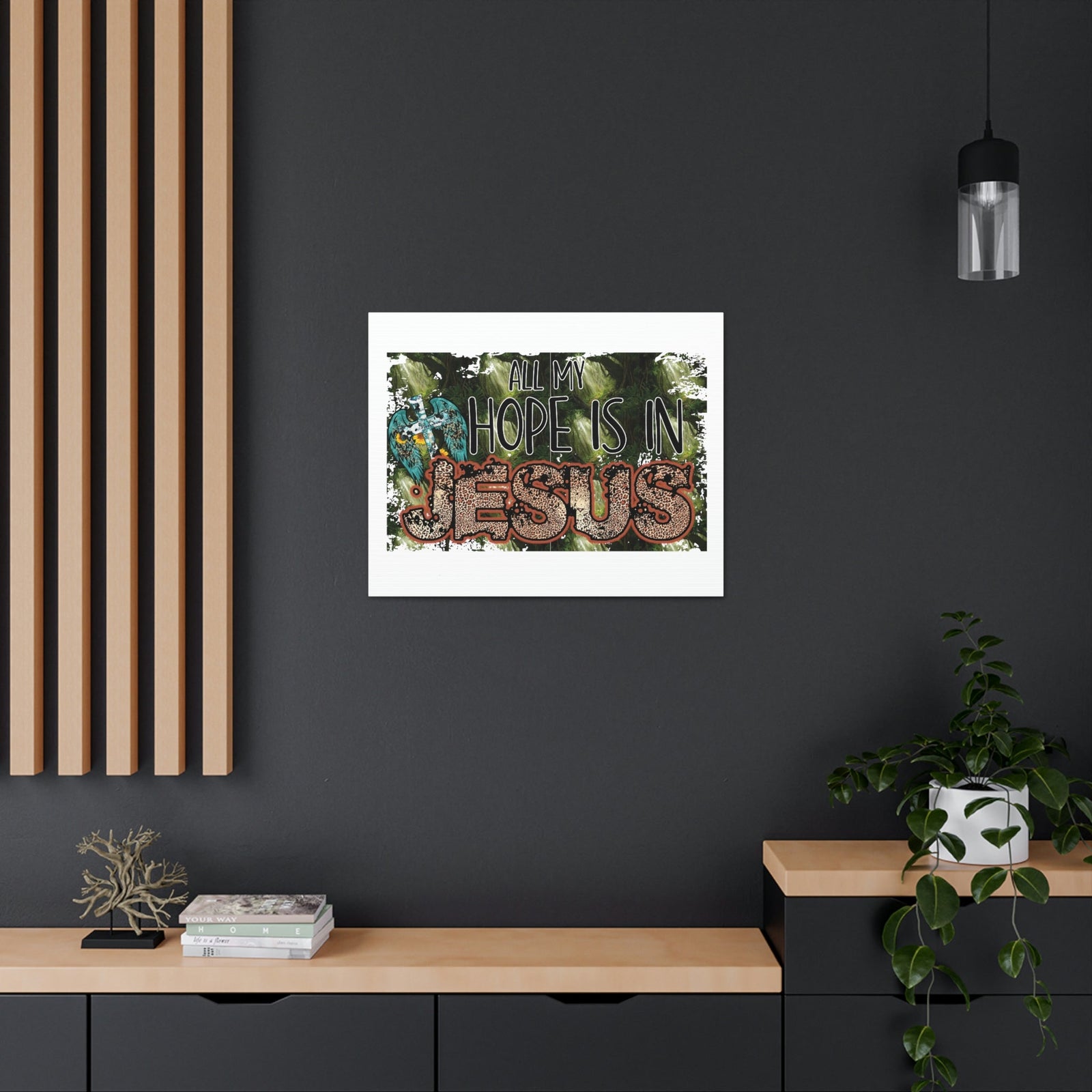 Scripture Walls Hope Is In Jesus Colossians 1:27 Green Christian Wall Art Bible Verse Print Ready to Hang Unframed-Express Your Love Gifts