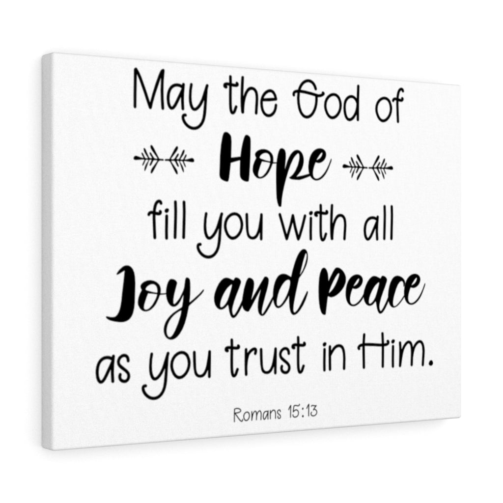 Scripture Walls Hope Joy And Peace Romans 15:13 Bible Verse Canvas Christian Wall Art Ready to Hang Unframed-Express Your Love Gifts